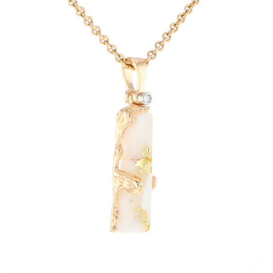 Gold Quartz Freeform Pendant - G1