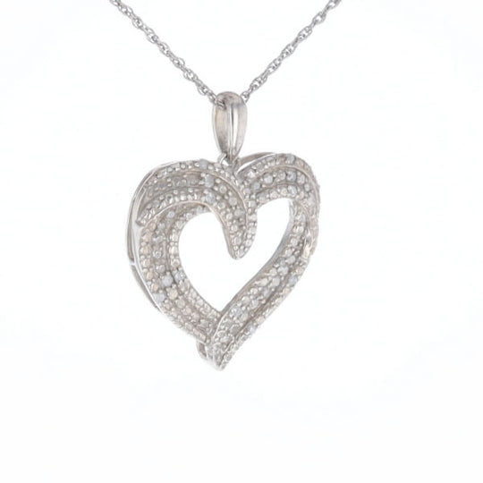 Frosted Diamond Heart Necklace