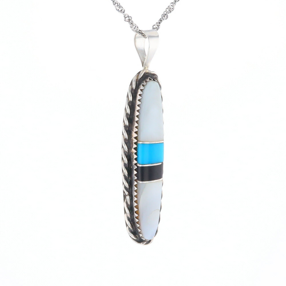 Multi Stone Inlaid Pendant