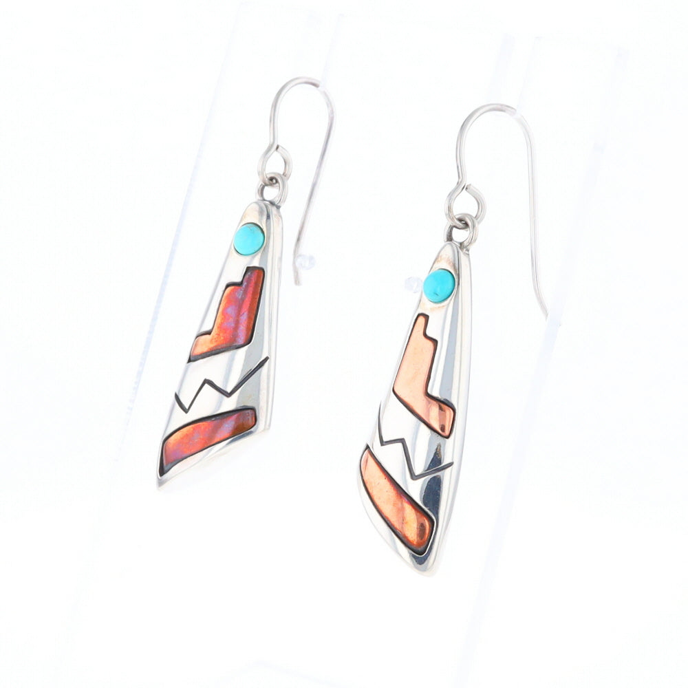 Native Triangle Turquoise Hook Earrings