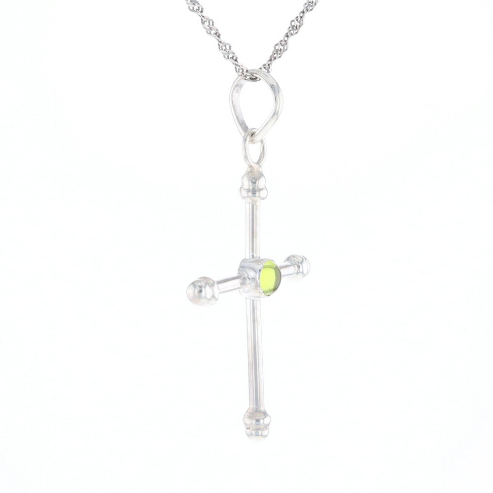 Silver Peridot Cross