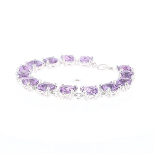 Amethyst Bracelet With Silver Filigree