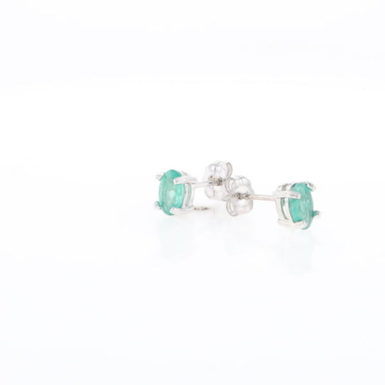 Oval Emerald Stud Earrings