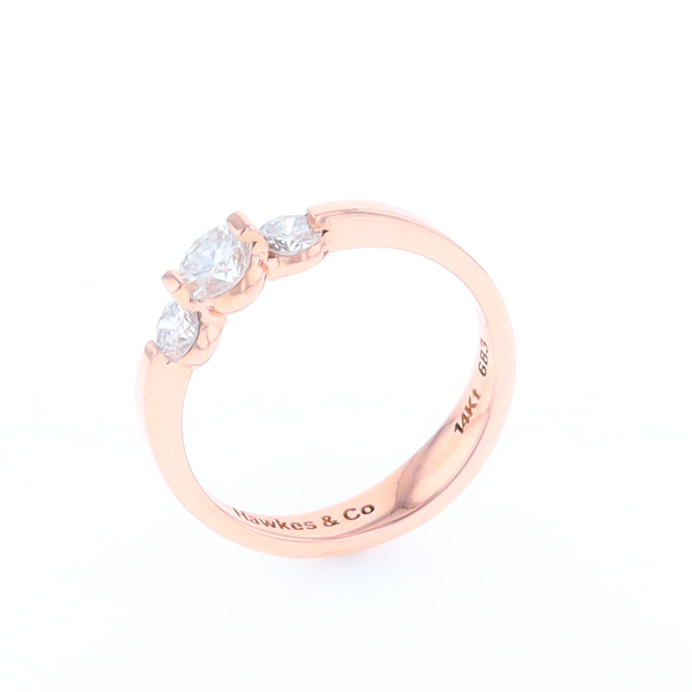 Rose Gold Three-Stone Engagement Ring