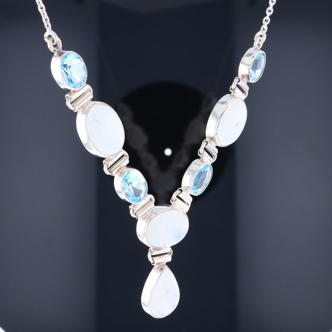 Moonstone & Blue Topaz Necklace