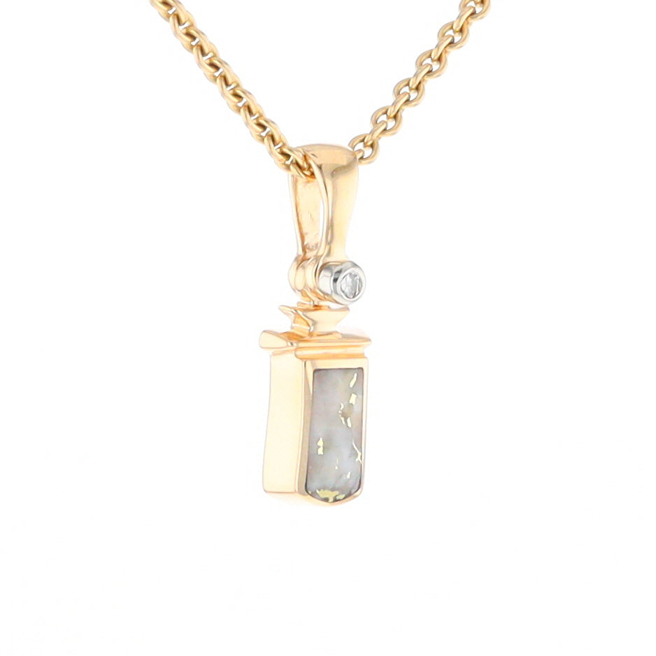 Gold Quartz Banner Shaped Pendant