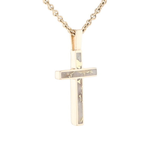 Three Section Gold Quartz Cross - G2