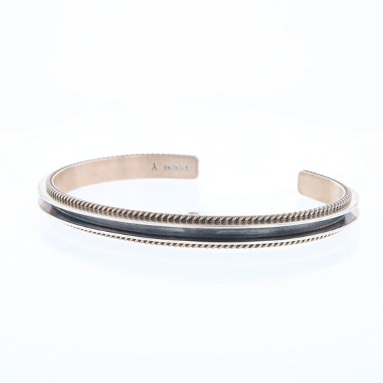 Sterling Silver Blackened Rope Cuff Bracelet