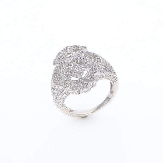 Floral Filigree Design Diamond Ring