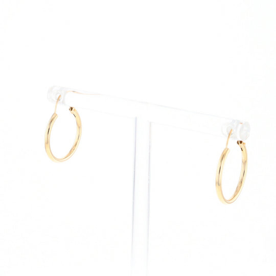 Gold Hollow Tube Hoop Earrings