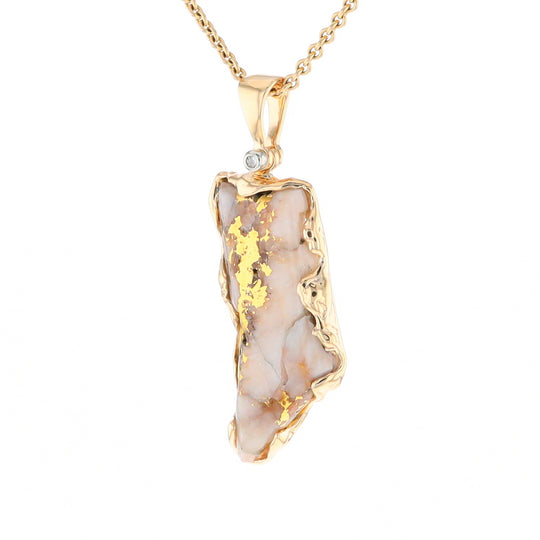 Gold Quartz Freeform Pendant (G2)