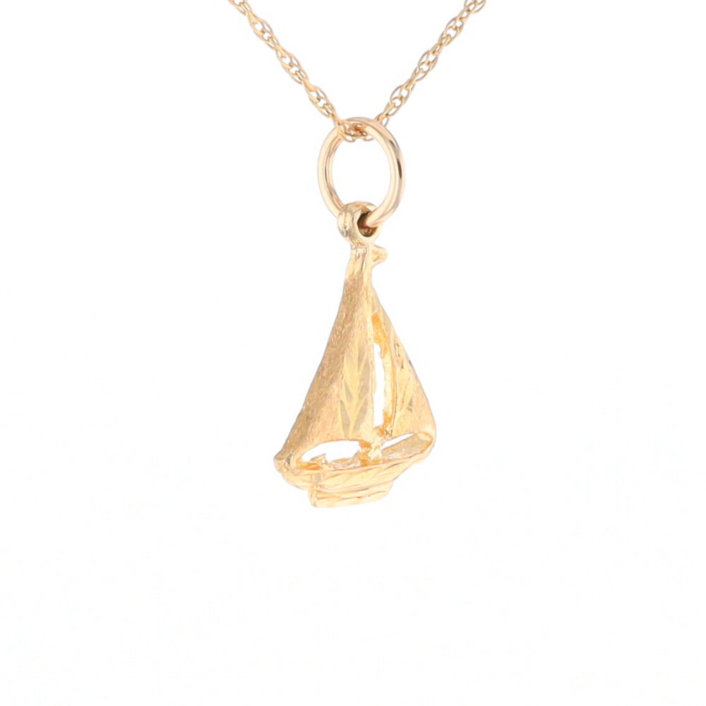 Yellow Gold Sailboat Pendant