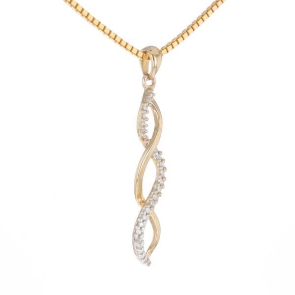 Ribbon Twist Diamond Pendant