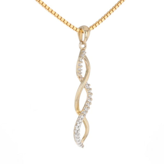 Ribbon Twist Diamond Pendant