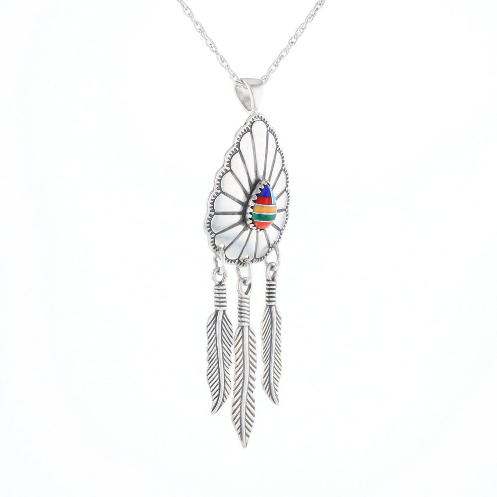 Native Feather Dangle Pendant