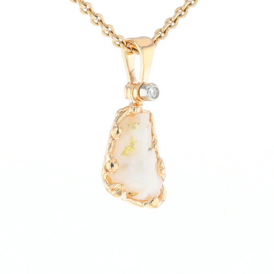 Rough Gold Quartz Freeform Pendant