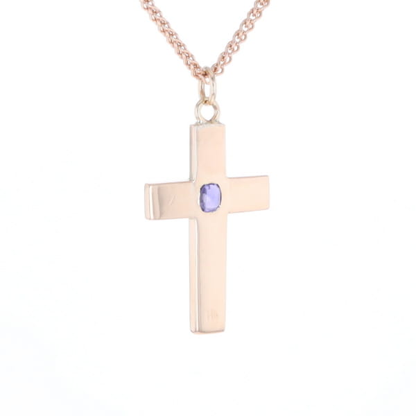 Cross Pendant with Purple Sapphire