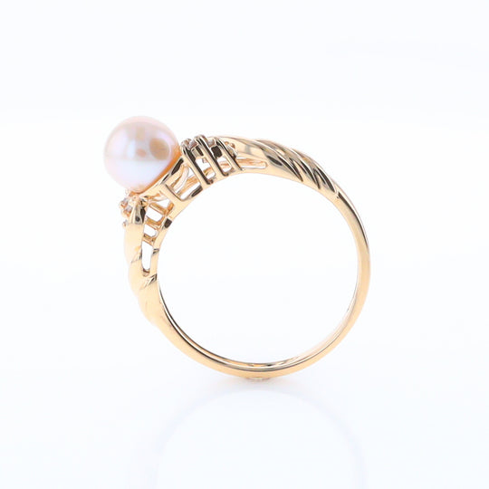 Pearl and Diamond Twist Ring