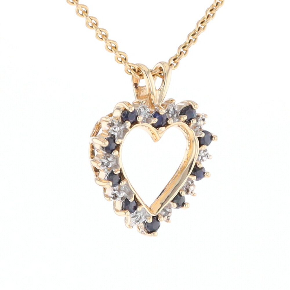 Open Heart Sapphire & Diamond Pendant