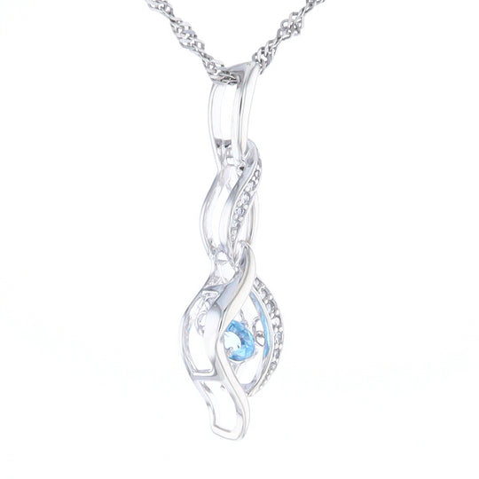 Floating Topaz Twisted Necklace