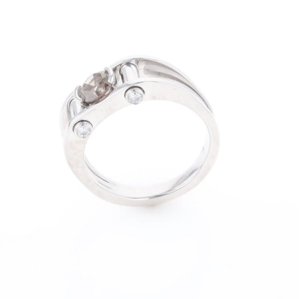 Men's Contemporary White Gold Industrial Brown Diamond Ring