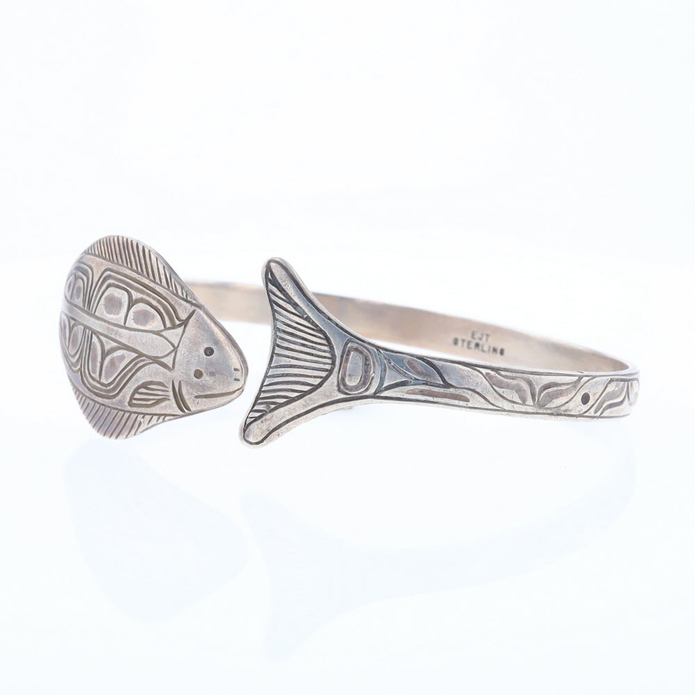 Halibut Fish Engraved Cuff Bracelet