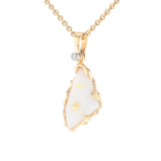 Gold Quartz Freeform Pendant (G2)