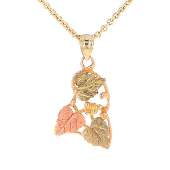 Black Hills Gold Three Leaf Pendant