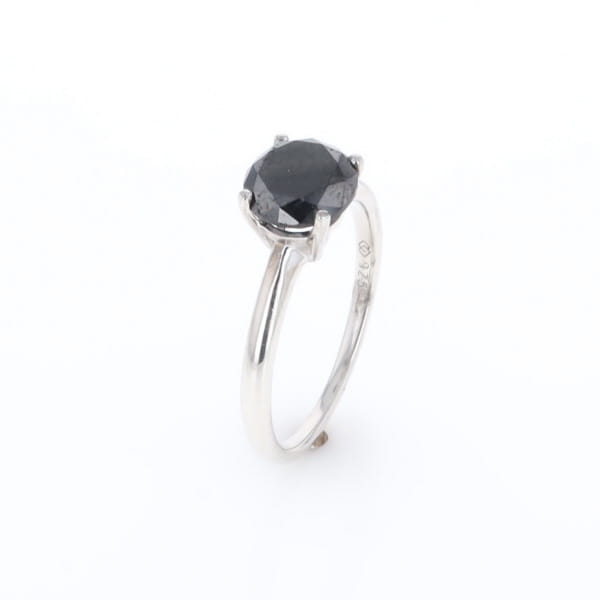 Black Diamond Solitaire Ring