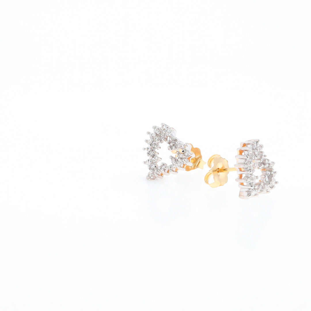 Diamond Heart Stud Earrings