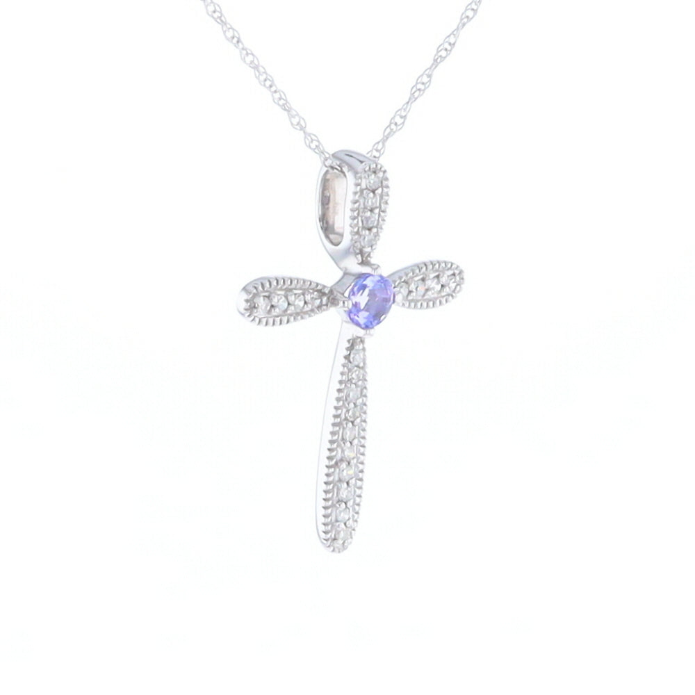 Tanzanite Cross Necklace