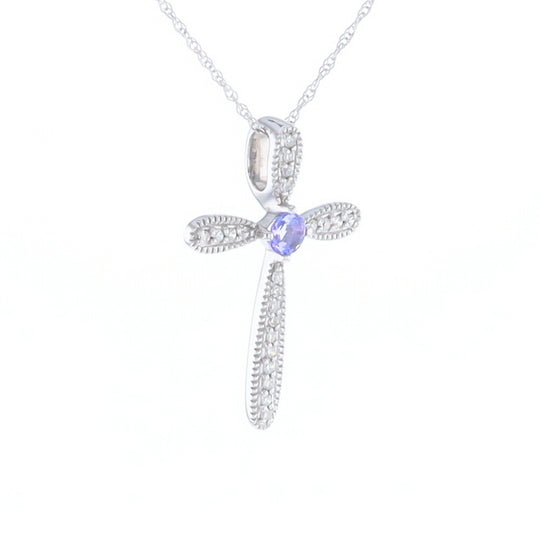 Tanzanite Cross Necklace