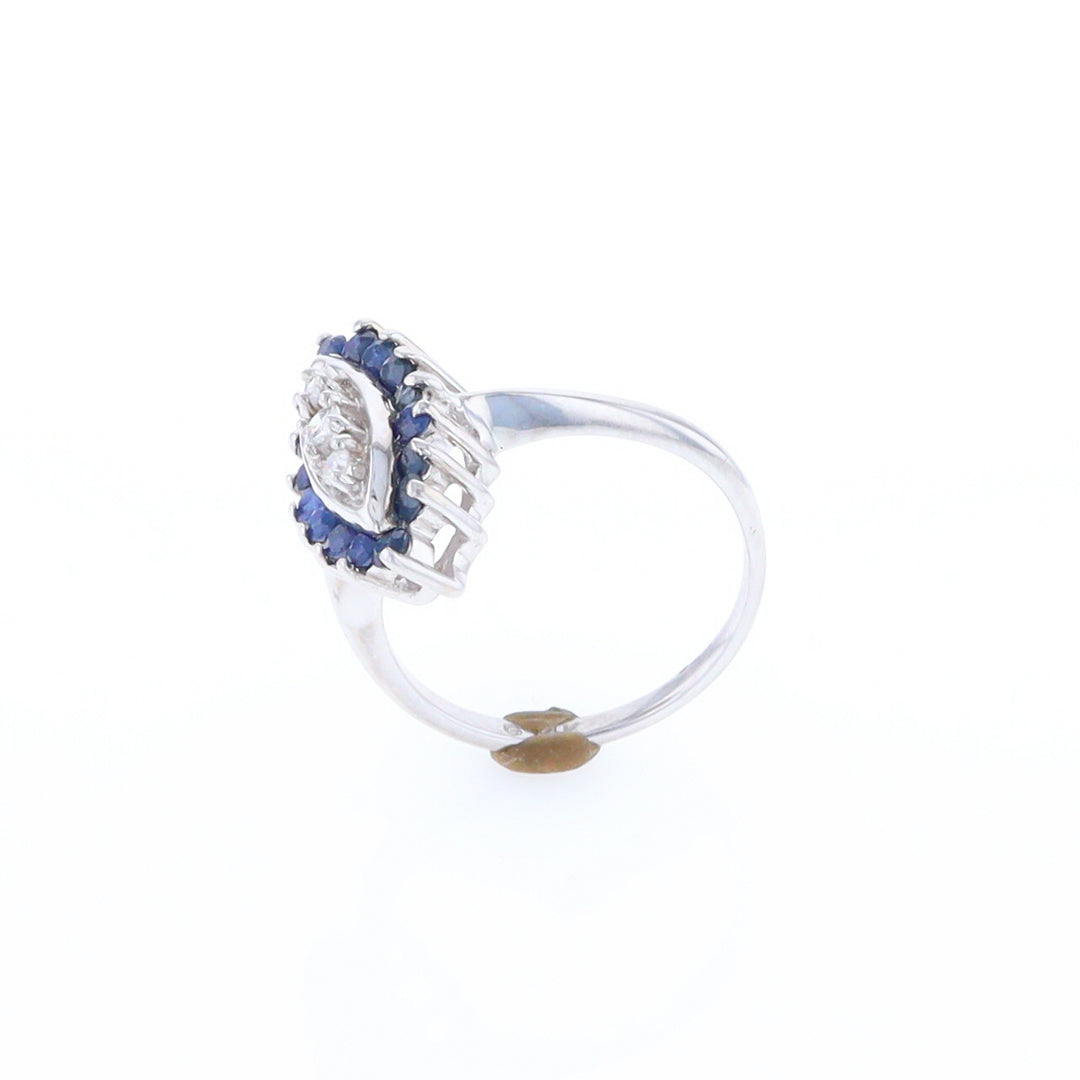 Marquise Cluster Sapphire Ring