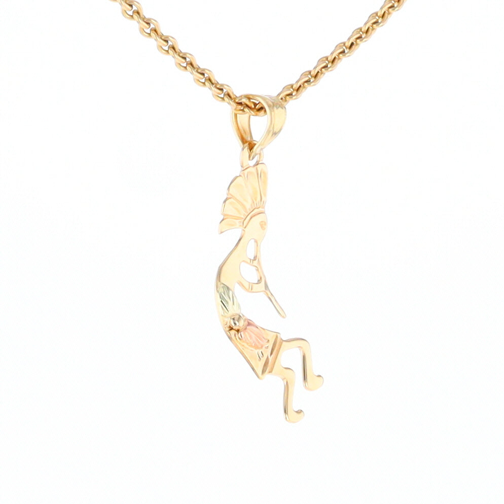 Black Hills Gold Yellow & Rose Gold Kokopelli Pendant