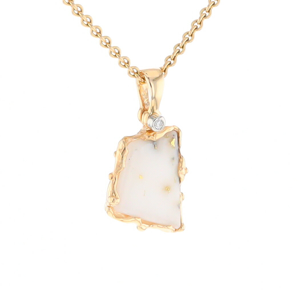 Gold Quartz Freeform Pendant (G2)