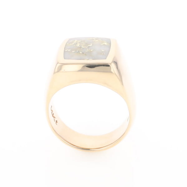 Natural Gold Quartz Men's Ring