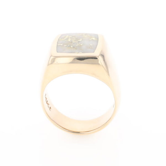 Natural Gold Quartz Men's Ring