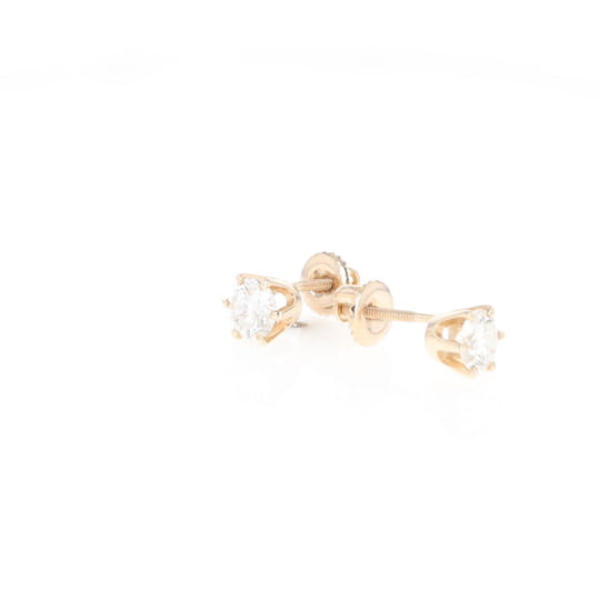 1.1ct 6-Prong Round Diamond Solitaire Studs
