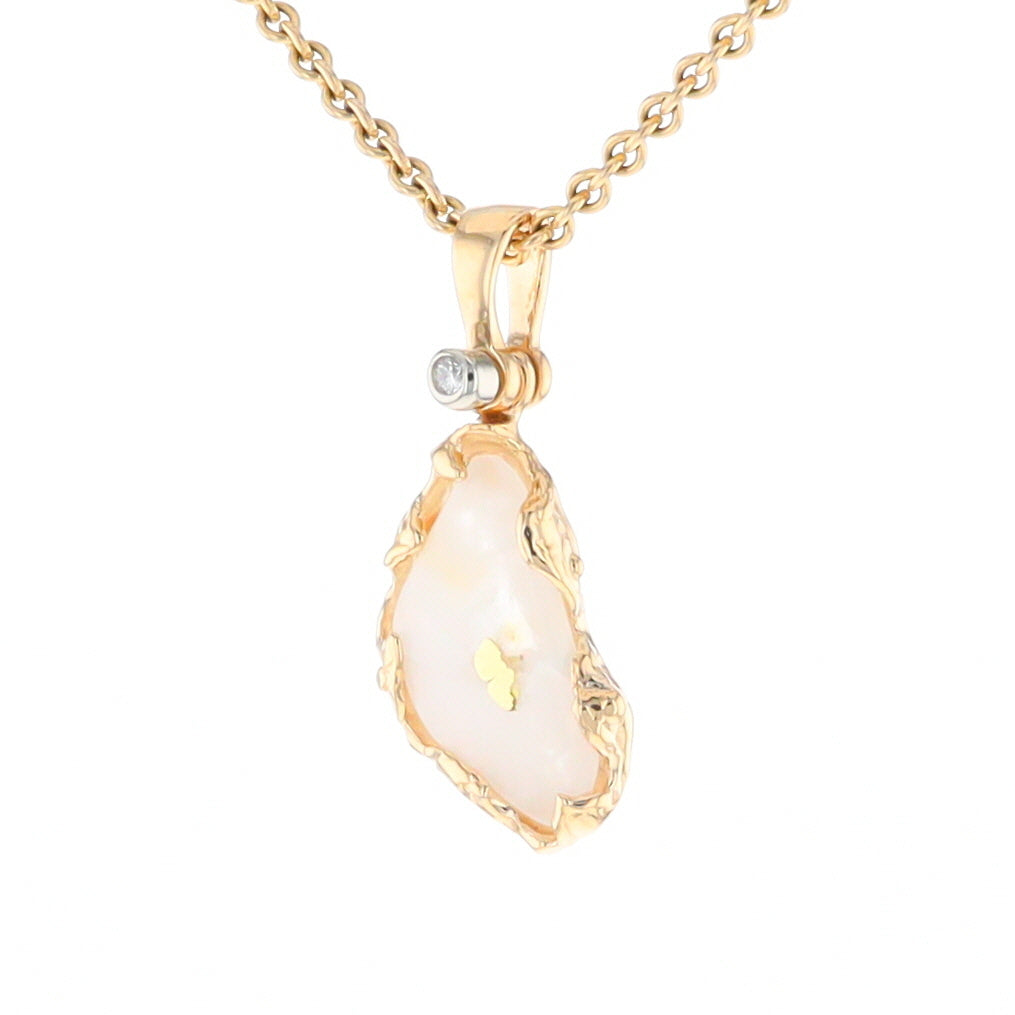 Gold Quartz Freeform Pendant (G2)