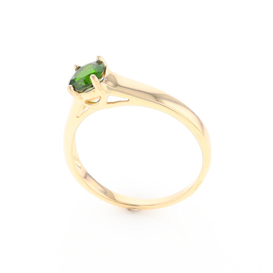 Chrome Diopside Solitaire Ring