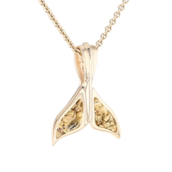 Whale Tail Gold Nugget Pendant
