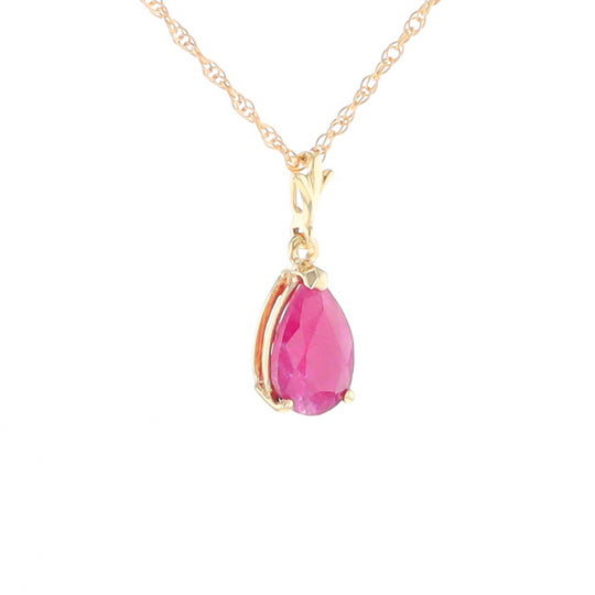 Pear Ruby Solitaire Necklace