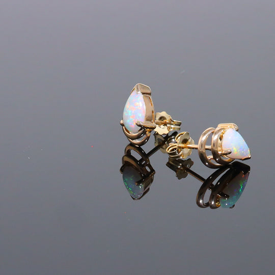 Pear-Shaped Opal Stud Earrings