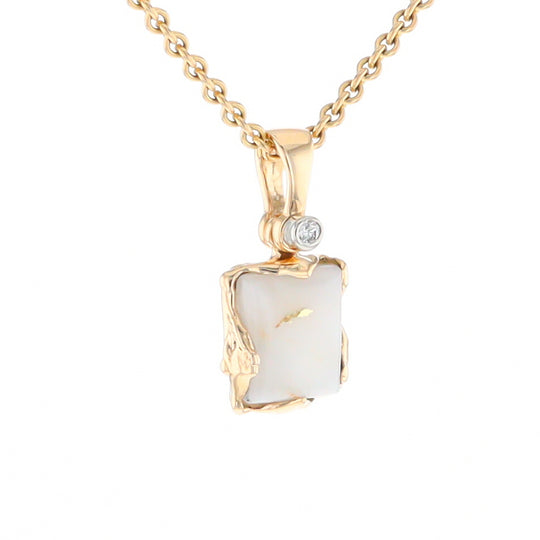 Gold Quartz Freeform Pendant (G2)