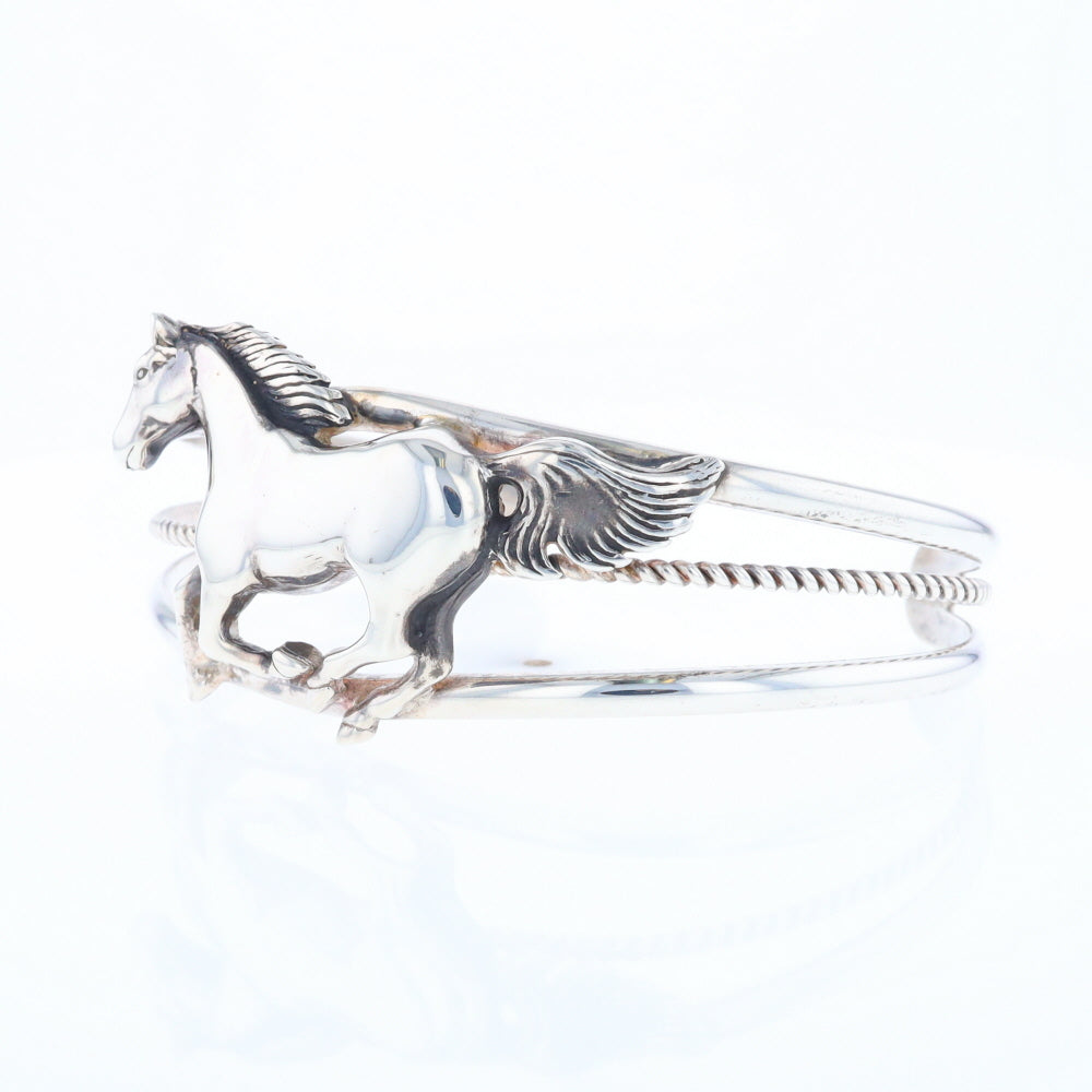 Silver Horse Native Cuff Bracelet