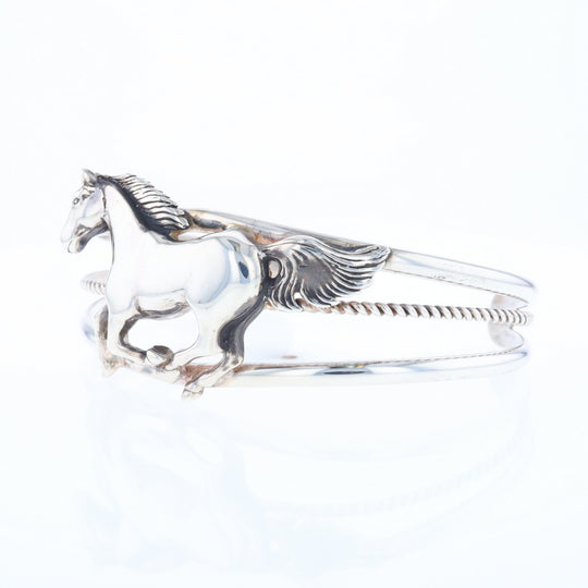 Silver Horse Native Cuff Bracelet