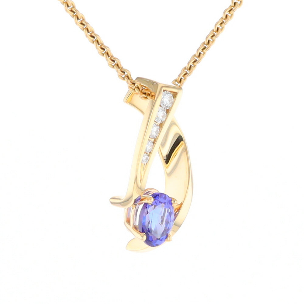 Synthetic Sapphire & Diamond Slide Pendant