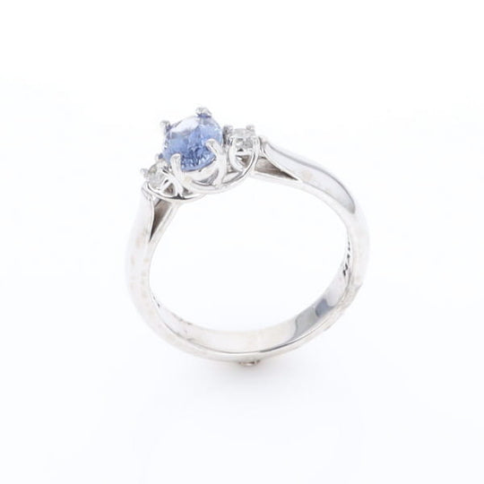 Ceylon Sapphire Three-Stone Trellis Ring