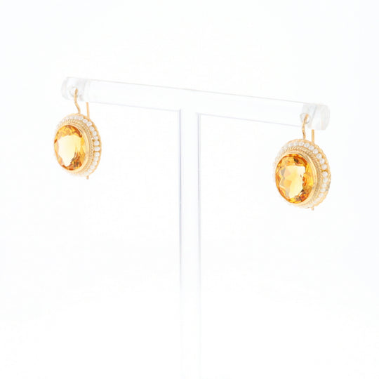 Citrine & Pearl Earrings