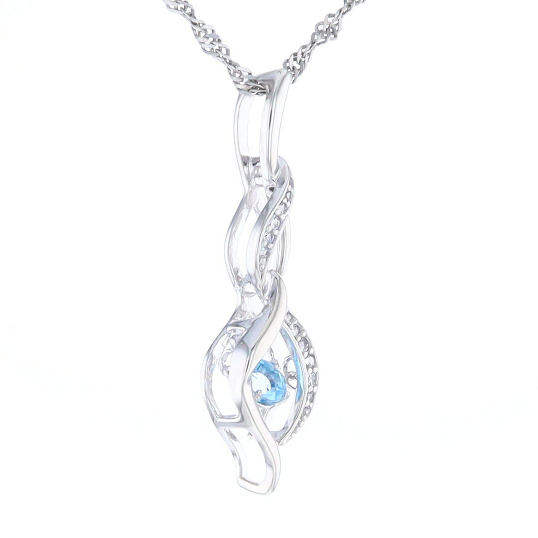 Floating Topaz Twisted Pendant